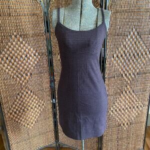 Size XS-S//Vintage 90s Bodycon Plaid Spaghetti Strap Mini Dress